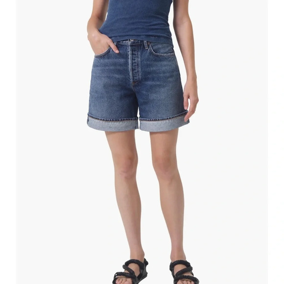 Agolde Dame Short High Rise Baggy Cuff NWT - Picture 8 of 8